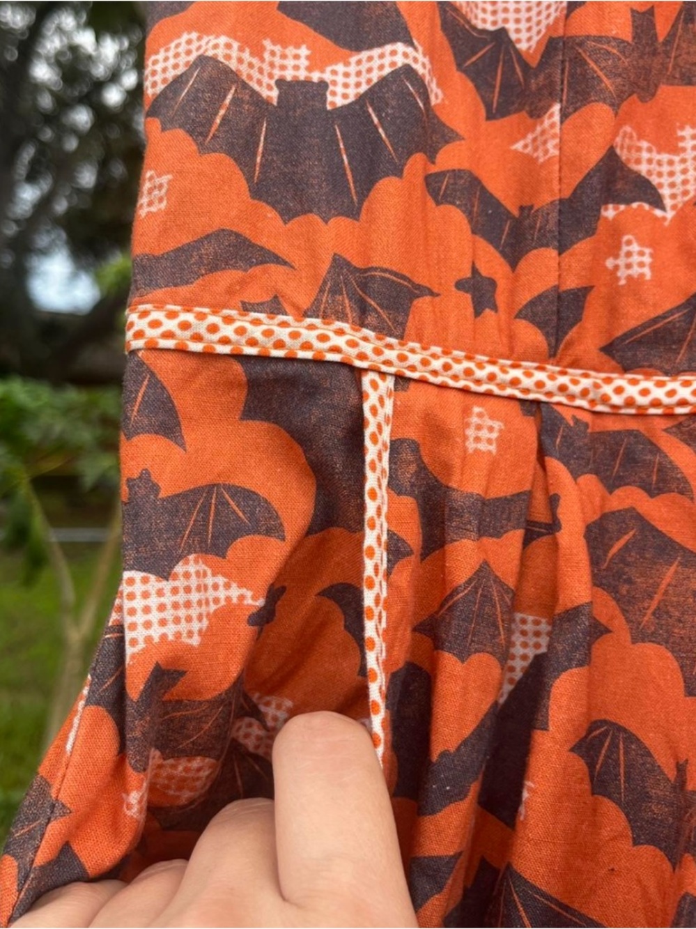 Retrolicious Modcloth Retro Mod Collared Orange Bat Dress XL - Picture 4 of 6